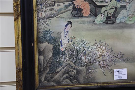 A Chinese painting on silk, 19th century, 66cm x 47cm